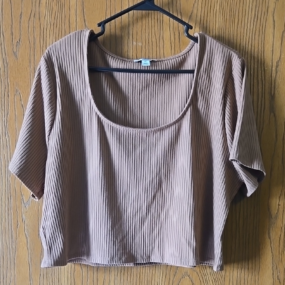 Ribbed Tan Women's Top